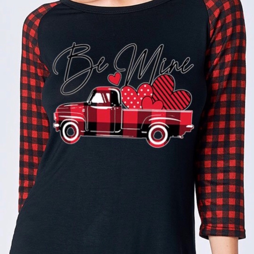 Be Mine Buffalo Plaid Top